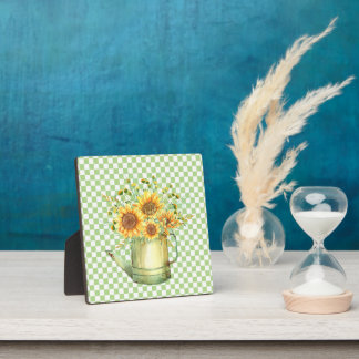 Garden Watering Can Sunflowers  Plaque
