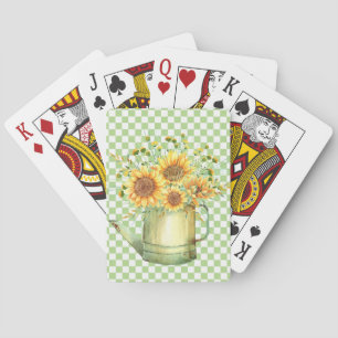 Garden Watering Can Sunflowers  Playing Cards
