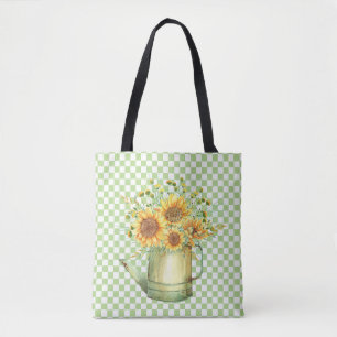 Garden Watering Can Sunflowers Tote Bag