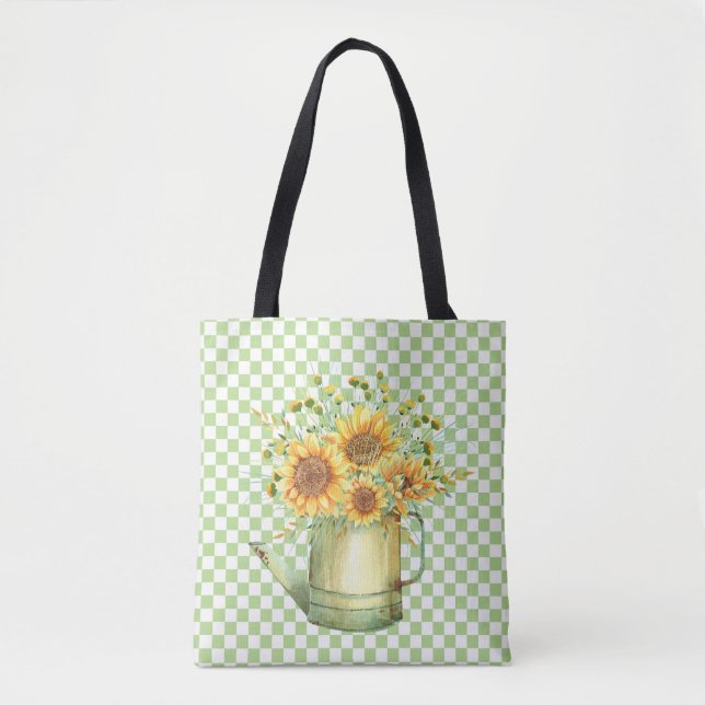 Garden Watering Can Sunflowers  Tote Bag (Front)
