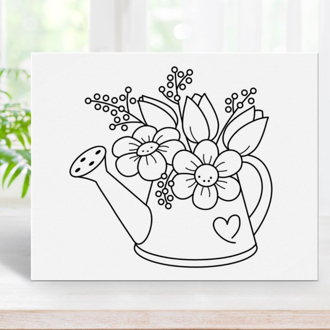 Garden Watering Can with Flowers Colouring Page Poster (Creator Uploaded)