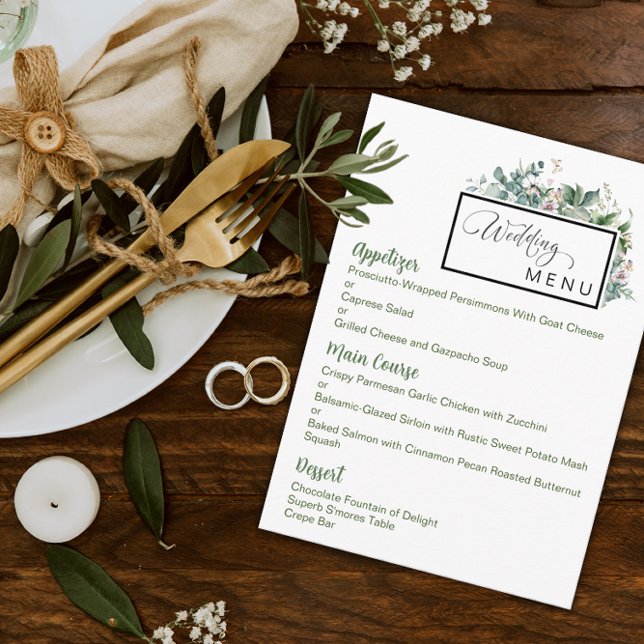 Garden Wedding 4.5" x 6.25" Menu (Creator Uploaded)