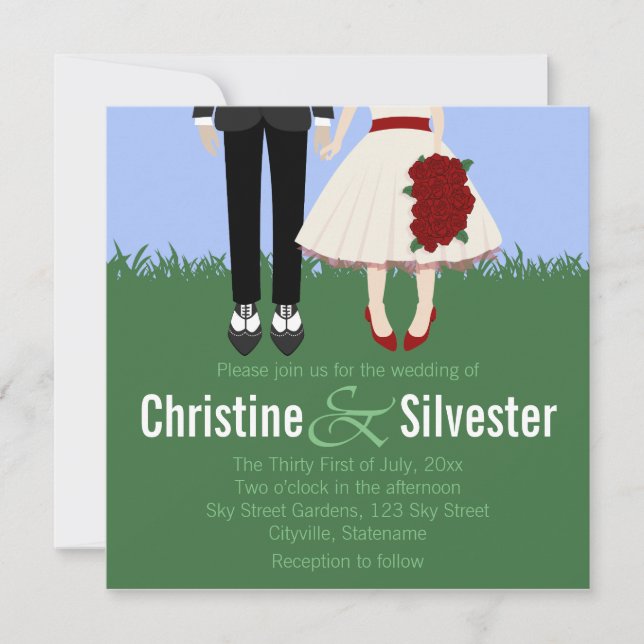 Garden Wedding, 5.25x5.25 wedding Invitation (Front)