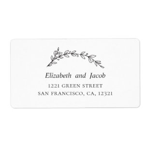 Garden wedding. Botanical black and white address