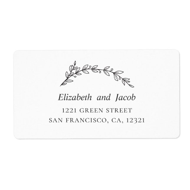 Garden wedding. Botanical black and white address (Front)
