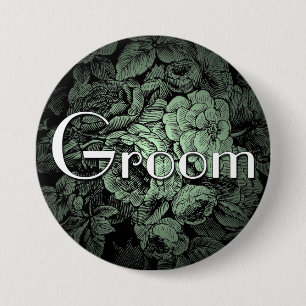 Garden Wedding Button: Groom 7.5 Cm Round Badge
