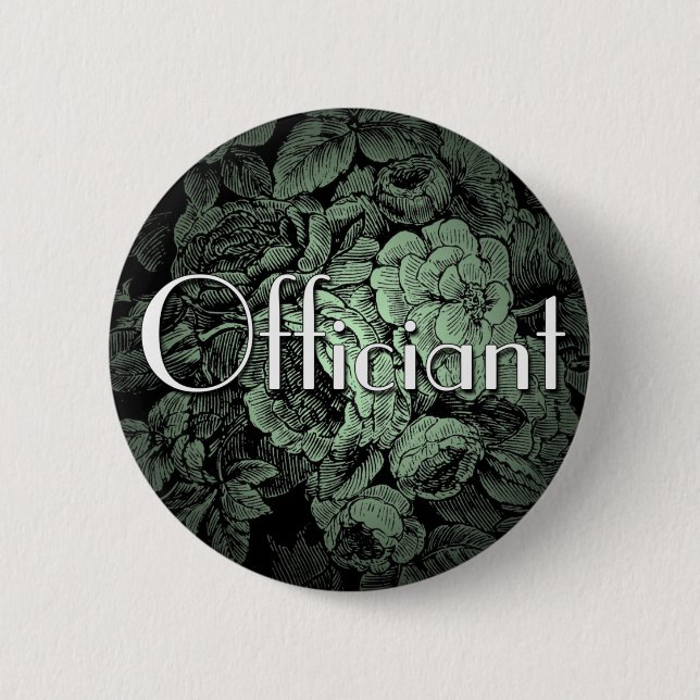 Garden Wedding Button: Officiant 6 Cm Round Badge (Front)