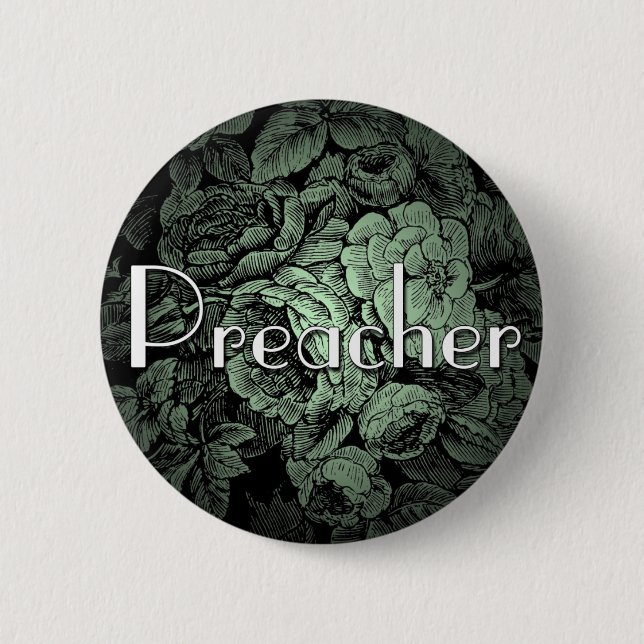 Garden Wedding Button: Preacher 6 Cm Round Badge (Front)