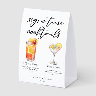 Garden Wedding Fruity Signature Cocktails Menu