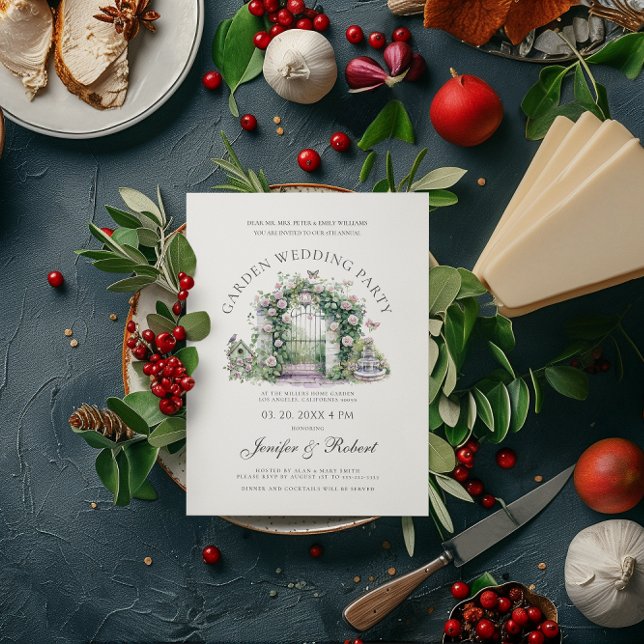 Garden Wedding Party Floral Garden Door  Invitation (Creator Uploaded)
