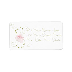 Garden Wedding Pink Lilies Label