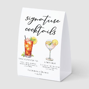 Garden Wedding Signature Cocktails Menu