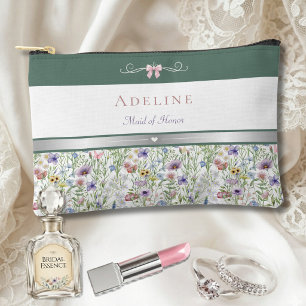 Garden Wedding Wildflower Maid of Honor Accessory Pouch