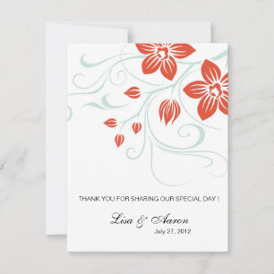 Garden Weddings -Orange n Blue wedding thank you Card