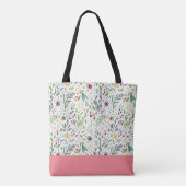 Garden Whimsy Floral Monogram Tote Bag (Back)