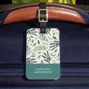 Garden Whimsy Greenery Personalised Luggage Tag