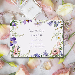 Garden Wildflower Photo Wedding Save The Date