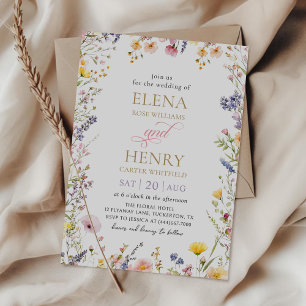 Garden Wildflower Wedding Invitation