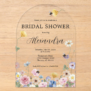 Garden Wildflowers Bridal Shower Invitation