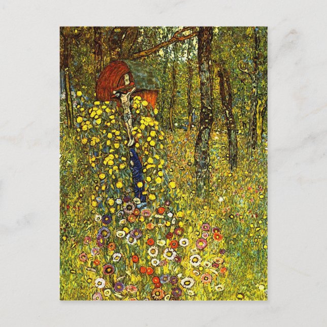 Garden with crucifix by Gustav Klimt Postcard (Front)