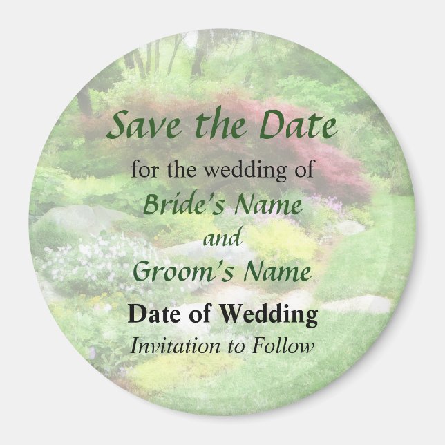 Garden With Japanese Maple Save the Date Magnet (Front)