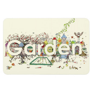 Garden Word Art Cute Funny Gardening Typography Magnet