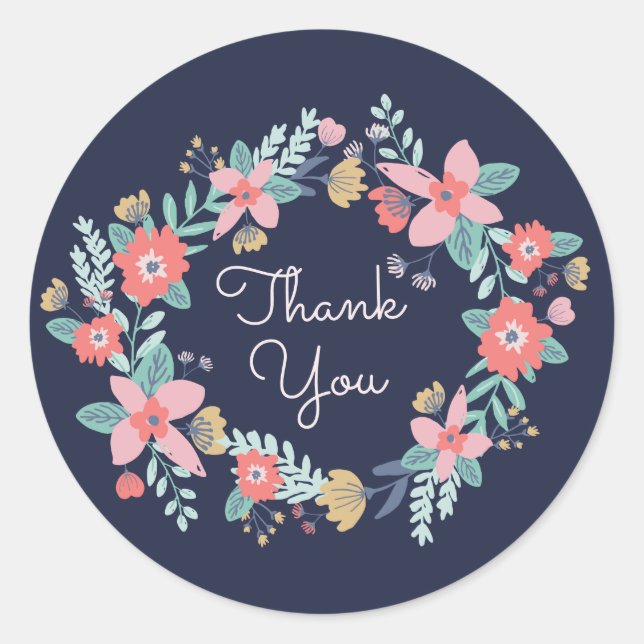 Garden Wreath Baby Shower Classic Round Sticker (Front)