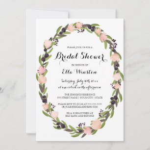 Garden Wreath Bridal Shower Invitation
