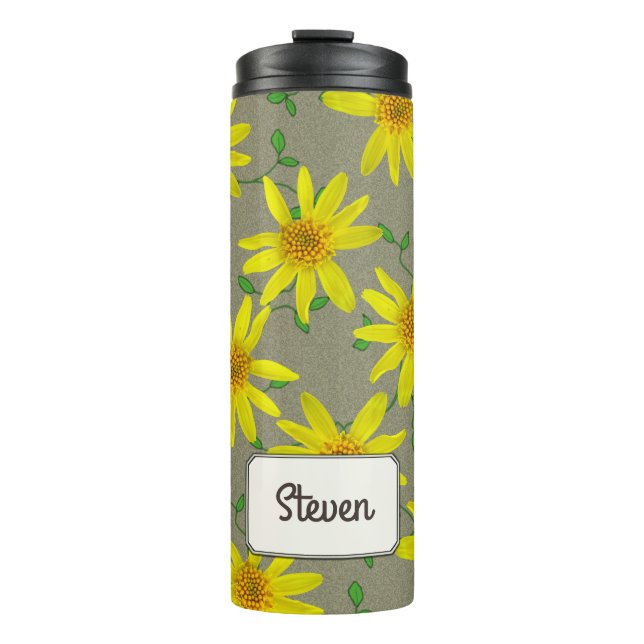 Garden Yellow Wildflower Botanical any Name Thermal Tumbler (Front)
