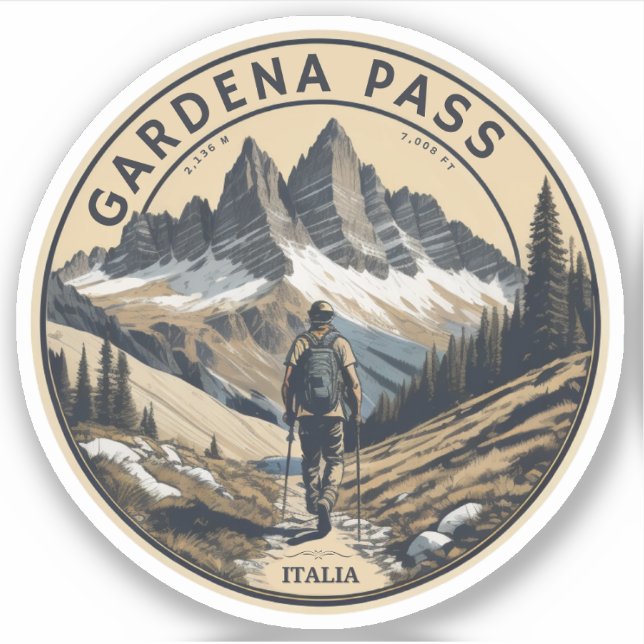 Gardena Pass high mountain pass Dolomites, South T (Front)