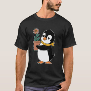 Gardending Gardener Penguin With Flower Pot T-Shirt
