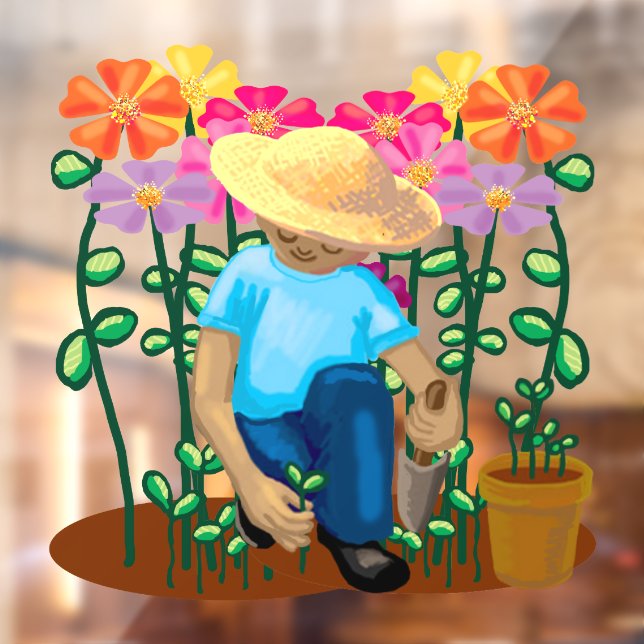 Gardener and flowers Window Cling (Sheet 2)