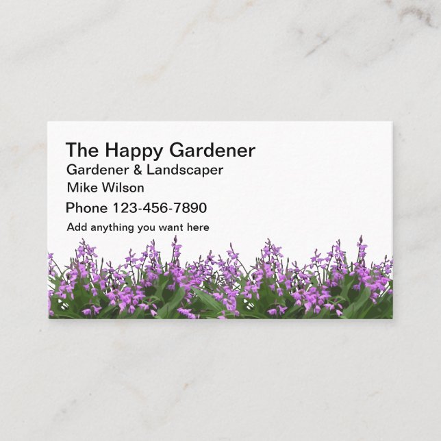 Gardener And Landscaping Business Card (Front)