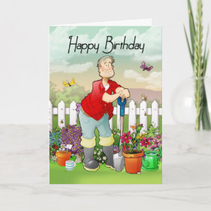 gardener  birthday greeting card