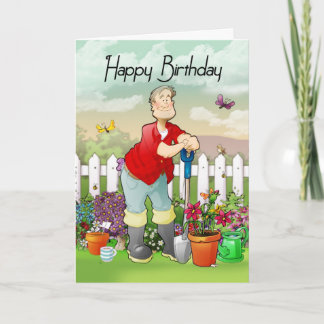 gardener birthday greeting card