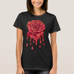Gardener Botanist Red Melting Rose Flowers T-Shirt