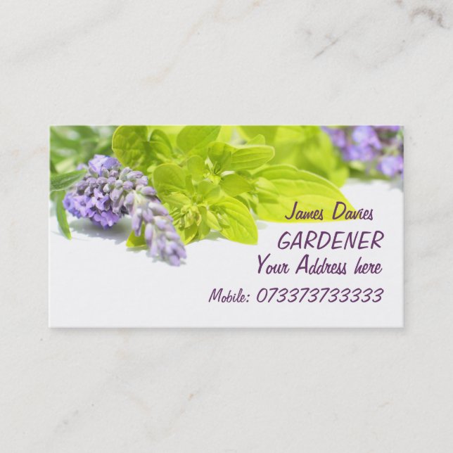 Gardener business card (Front)