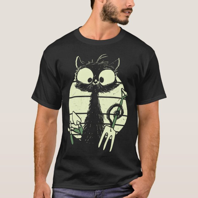 Gardener Cat Gardening Cat Cute Cat With Digging F T-Shirt (Front)