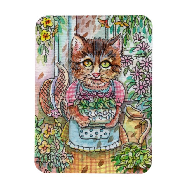 Gardener Cat Magnet (Vertical)