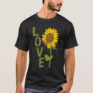 Gardener Creating Love Large Sunflower T-Shirt