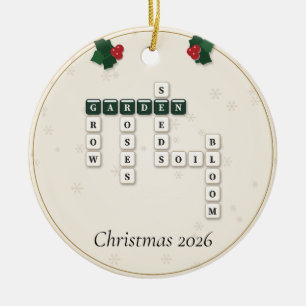 Gardener Crossword Letter Tiles Holly Year Ceramic Tree Decoration