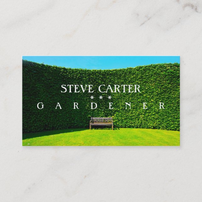 Gardener, Florist Landscaper Green Care Plant Business Card (Front)