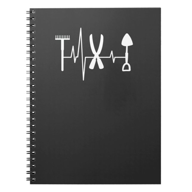 Gardener Garden Tool Heartbeat Notebook (Front)