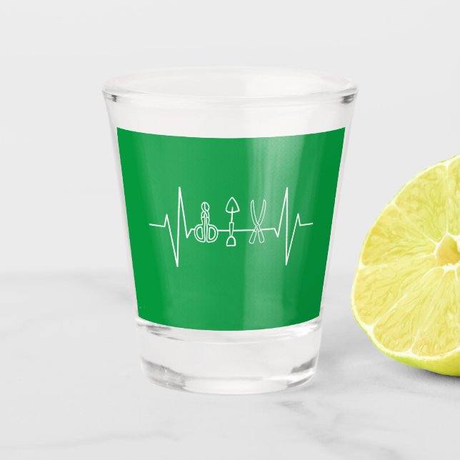 Gardener - Garden Tools Heartbeat Gardener Gift Shot Glass (Front)
