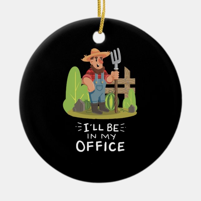 Gardener Gardening Ceramic Tree Decoration (Front)