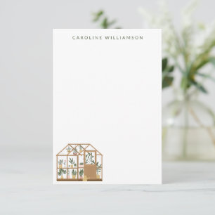 Gardener Greenhouse Illustration Personalised Name Card