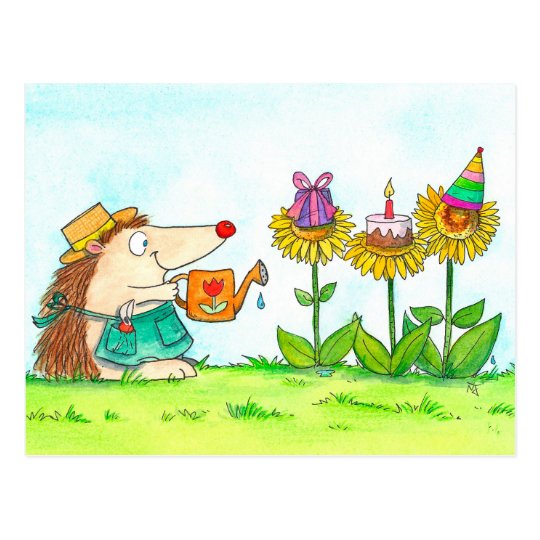 Gardener Happy Birthday postcard by Nicole Janes Zazzle.co.uk