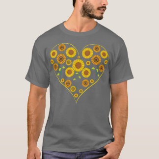 Gardener Hippie Flower Blossoms Heart Garden Sunfl T-Shirt