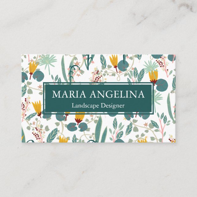 Gardener Landscaping Gardening Plants Modern Cool Business Card (Front)