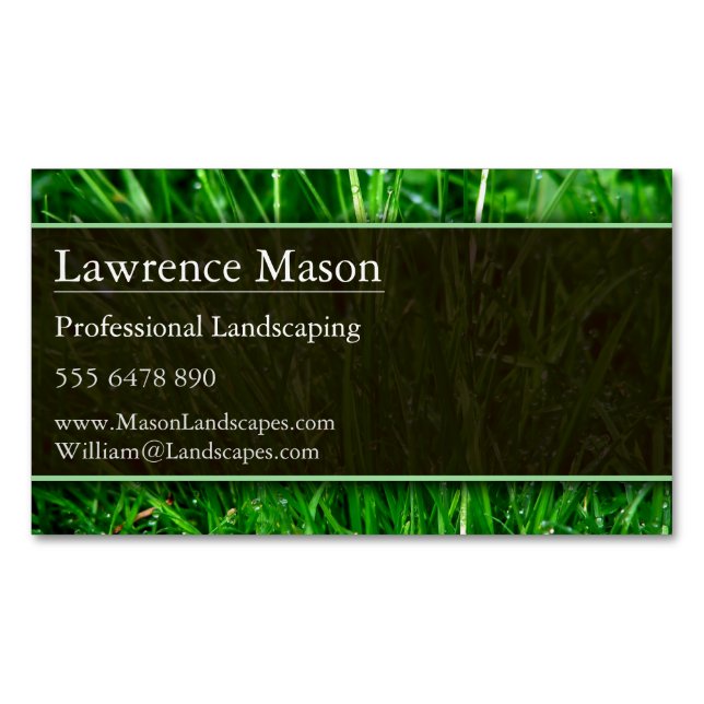 Gardener / Landscaping Magnetic Business Card (Front)